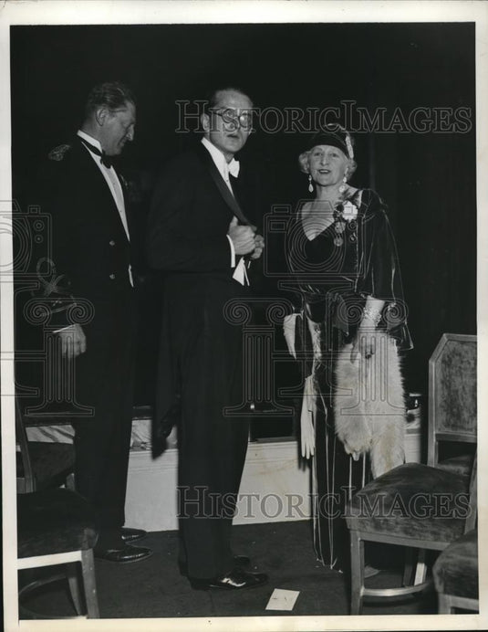1933 Press Photo Monroe Mayhoff, Comie Rochefoucald & Mrs Cornelius Vanderbilt - Historic Images