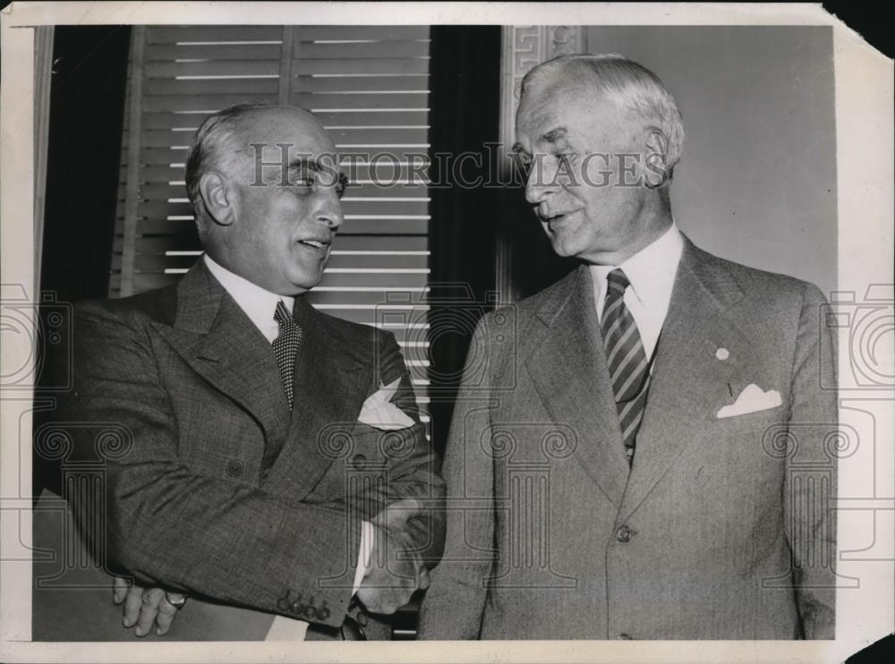 1939 Press Photo Wash DC US Amb to Belgium Joe Davis &amp; Sec of State C Hull - Historic Images