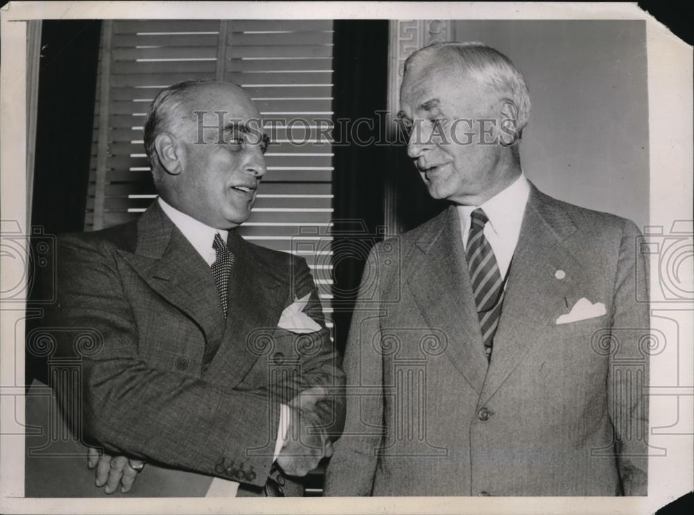 1939 Press Photo Wash DC US Amb to Belgium Joe Davis & Sec of State C Hull - Historic Images