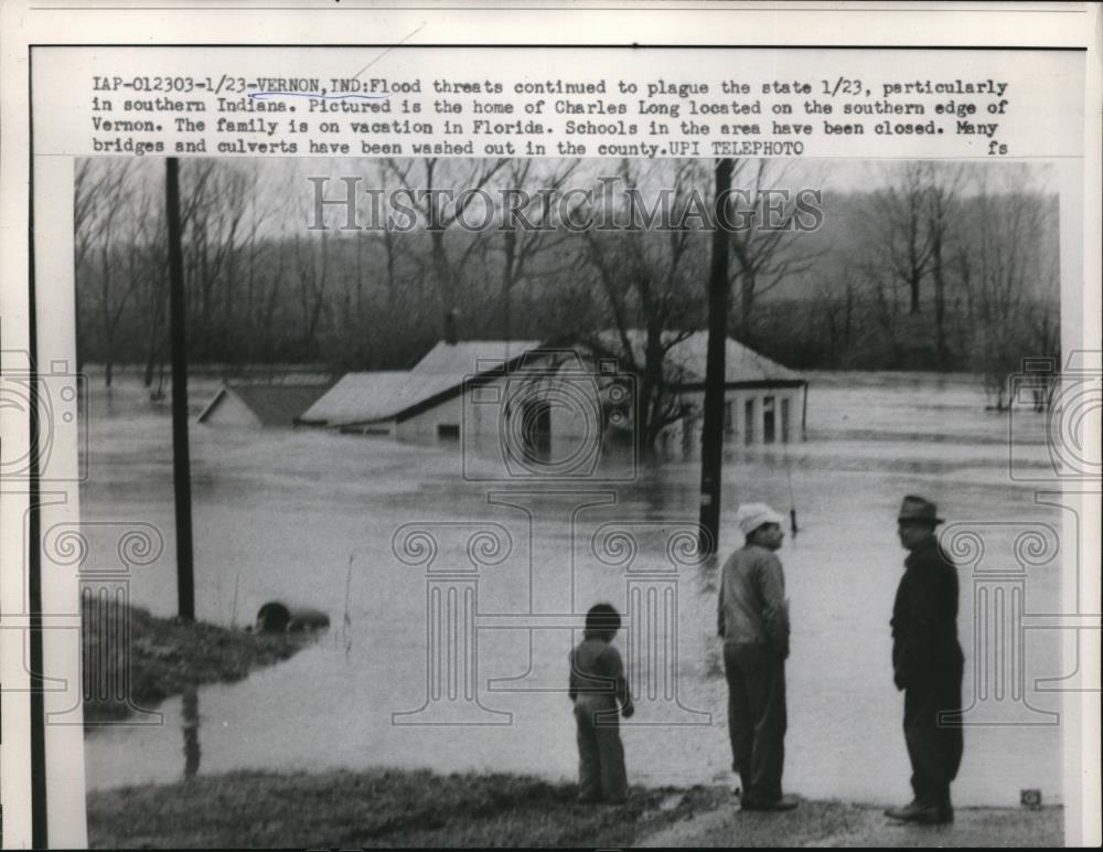 1959 Press Photo Indiana floods continue to plague threat - Historic Images