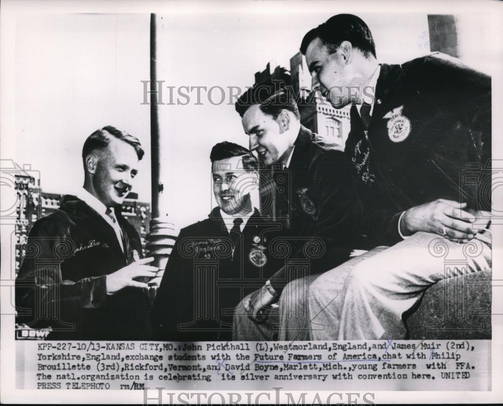 1953 Press Photo Kansas City Mo John Pickthall, Future Farmers of America - Historic Images