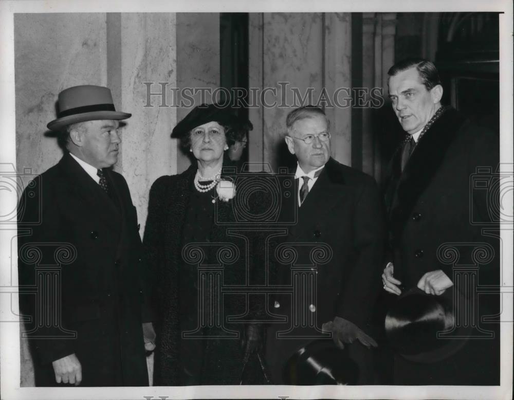 1940 Press Photo Senator William E Borah Funeral H Woodring Mrs. C Hull H Ickes - Historic Images