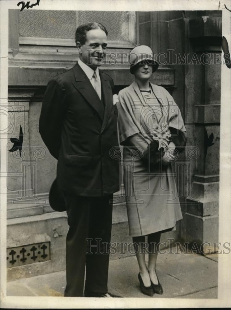 1927 Press Photo Mr William Vanderbilt &amp; wife ex-Mrs Rosamond Warburton - Historic Images