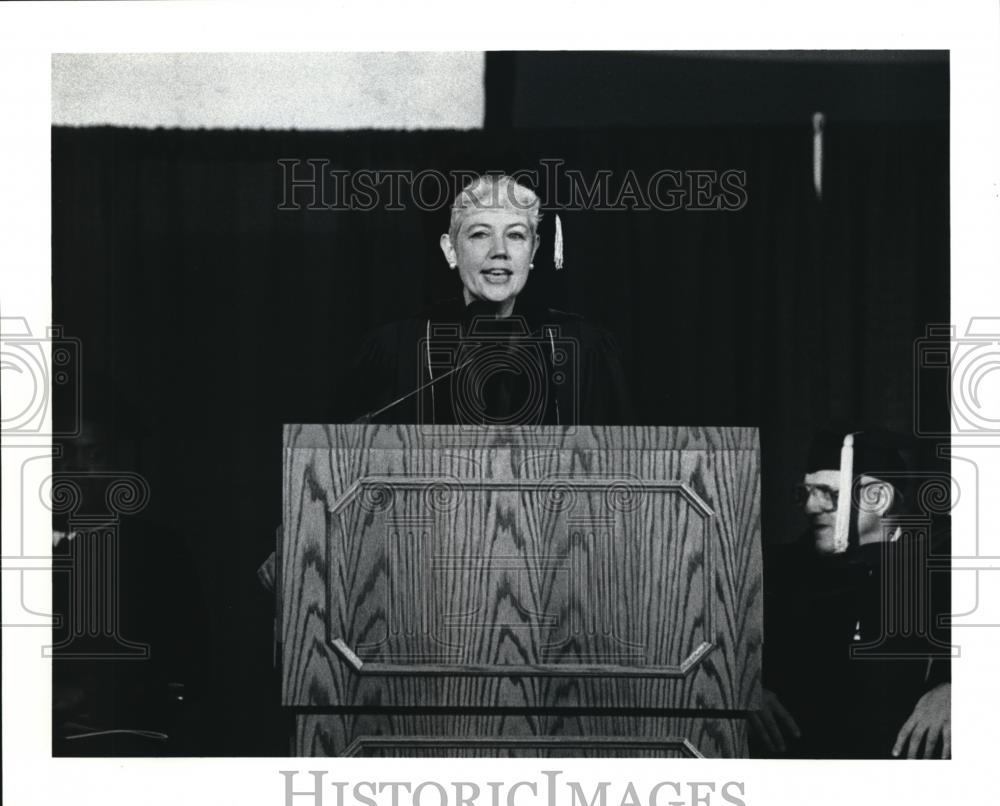 1991 Press Photo Dr. Carol A. Cartwright Kent State President Inaugural Address - Historic Images