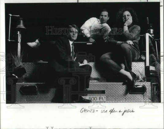 1990 Press Photo Playhouse mgn director Dean Gladden, Glen Roven,J Abady - Historic Images