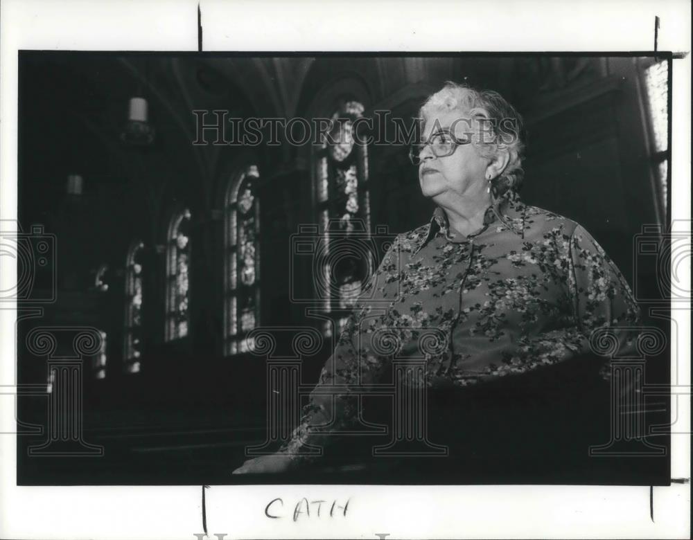 1990 Press Photo Norma Dickey, president of Parish Council, Church of Nativity - Historic Images