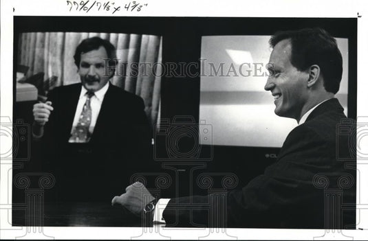 1990 Press Photo Ben Chmielwski Videonet Corp President Video Conferences - Historic Images