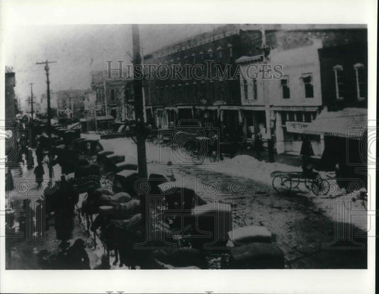 1997 Press Photo Main Street of Clyde in Winter, taken 1870s-1880s - Historic Images