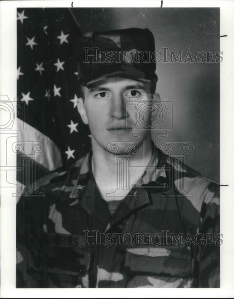 1991 Press Photo Soldier Mark Andros - Historic Images