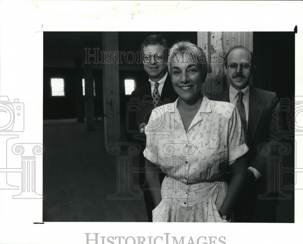 1990 Press Photo Spaces executive director Susan Channing, and Bill Jose - Historic Images