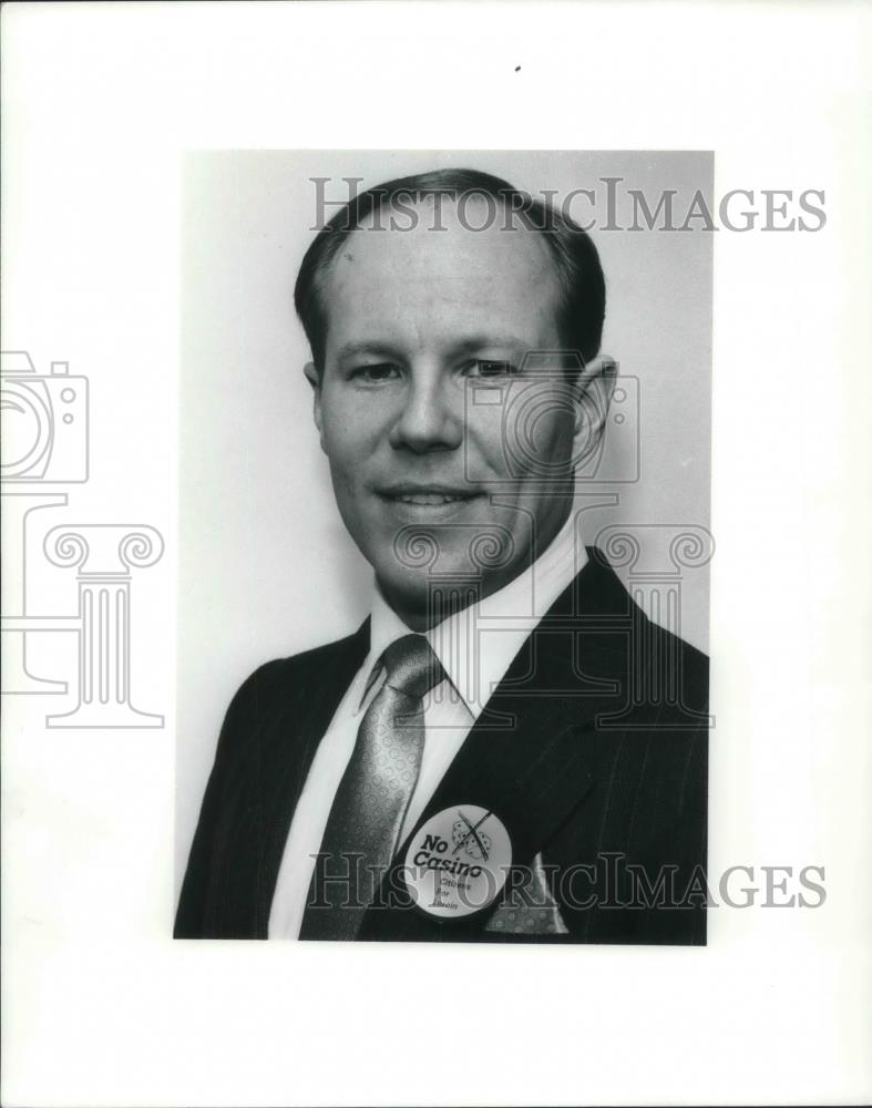 1990 Press Photo Rev. John C. Adams leading organization to oppose casinos - Historic Images