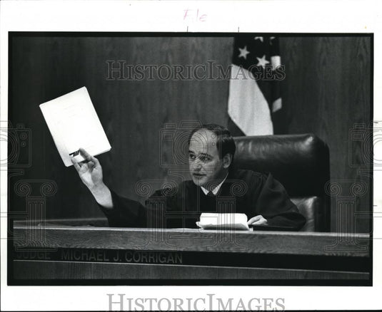 1990 Press Photo Judge Michael J. Corrigan - Historic Images