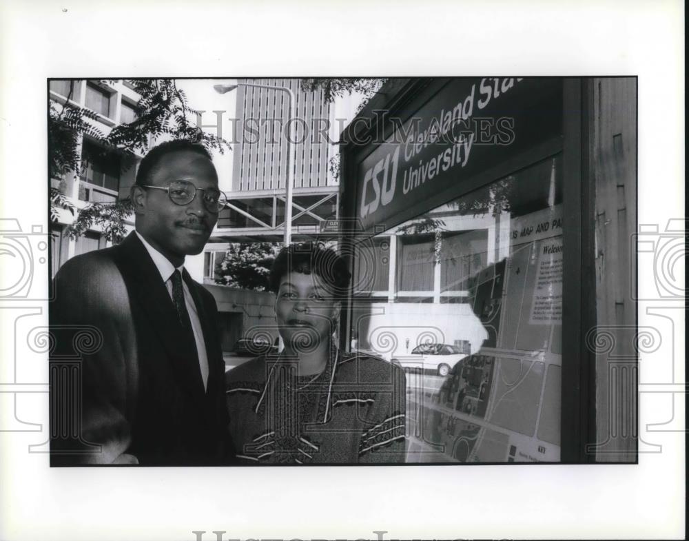 1991 Press Photo Stanley Anderson,CSU Assistant Dir. of Admissions &amp; Rene Holmes - Historic Images