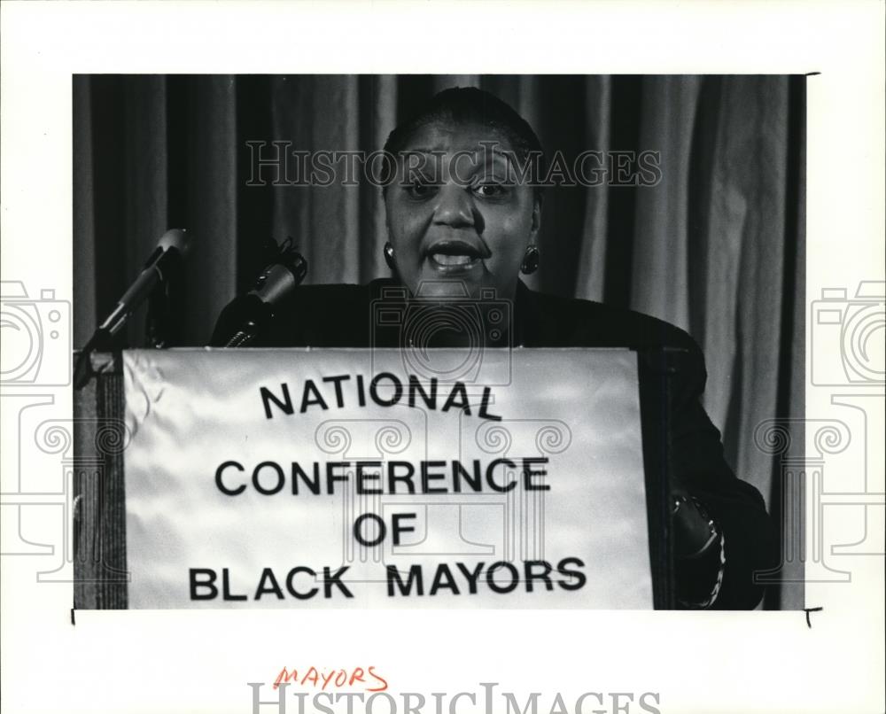 1991 Press Photo Marion Delaney-Harris at the Black Women Caucus - Historic Images