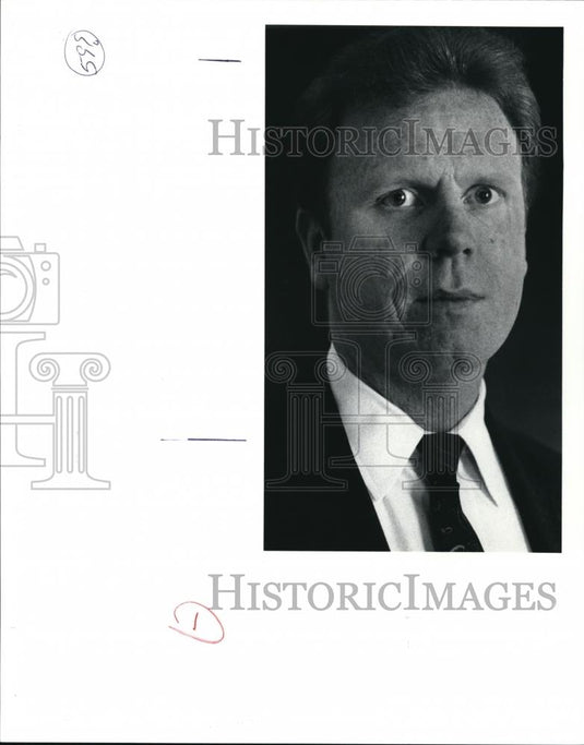 1991 Press Photo James C. Dinegar speaker at forum for Americans w/ disabilities - Historic Images