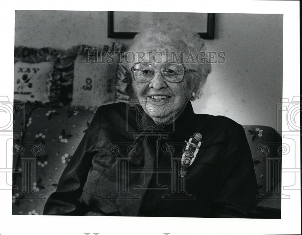 1991 Press Photo Kay Barber 94 years old previews public speech - Historic Images