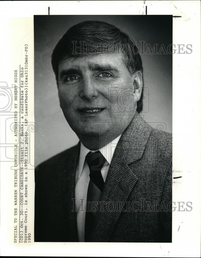 1990 Press Photo Court candidate Stuart J Banks, - Historic Images
