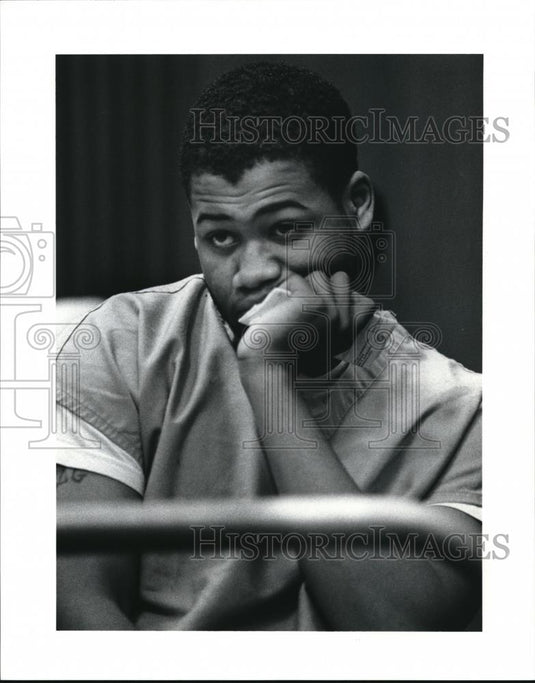 1990 Press Photo Arraignment of Tyrone Darden, CRIPS member, accused of murder - Historic Images