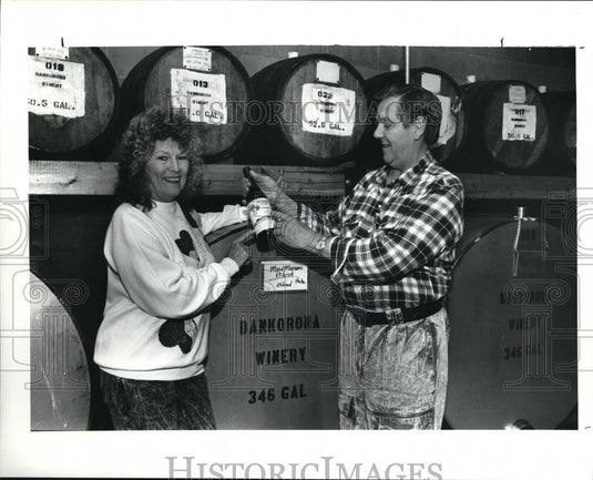1990 Press Photo George& Donna Danko in Their basement r winery - Historic Images