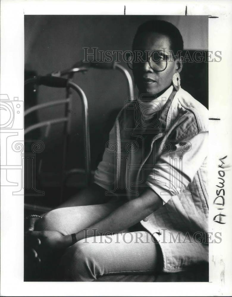 1990 Press Photo AIDS paitient, Arlene Early-Terry, understands the fear - Historic Images