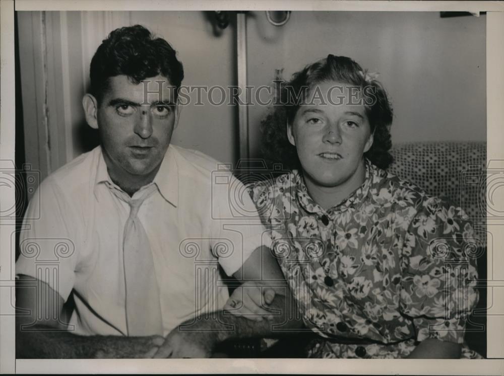 1937 Press Photo Marjorie Murray, Arnold McCloat, survivors of boat capsizing - Historic Images