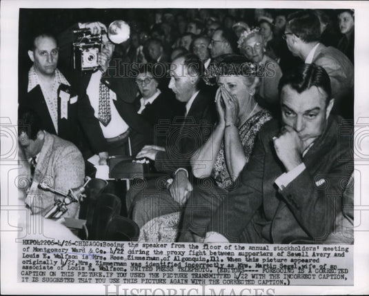 1955 Press Photo Chicago Montgomery Ward & Co stockholders meeting - ned05137 - Historic Images