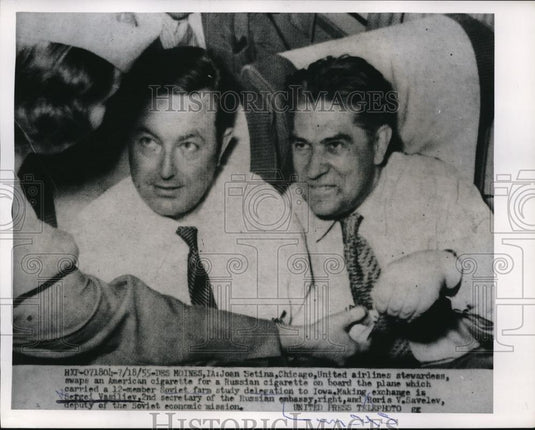 1955 Media Photo Joan Setina, Sergei Vasiliev, and Boris V Savelev - Historic Images