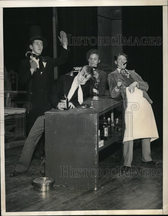 1933 Media Photo Swarthmore College Students Stage "Ten Nights in a Bar Room" - Historic Images