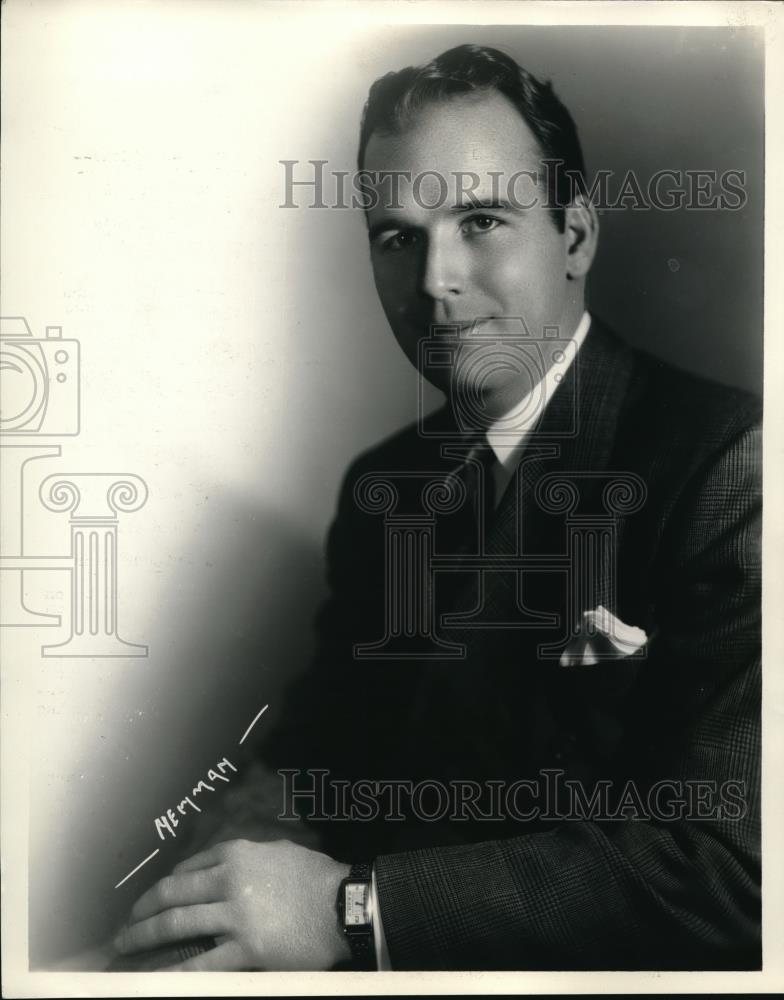 1938 Media Photo Stephen F. Merrill, California Tenor Singer Vocalist - Historic Images