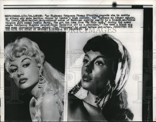 1959 Media Photo London Princess Stomar H'Arrika aka Pamela Marks Follies girl - Historic Images