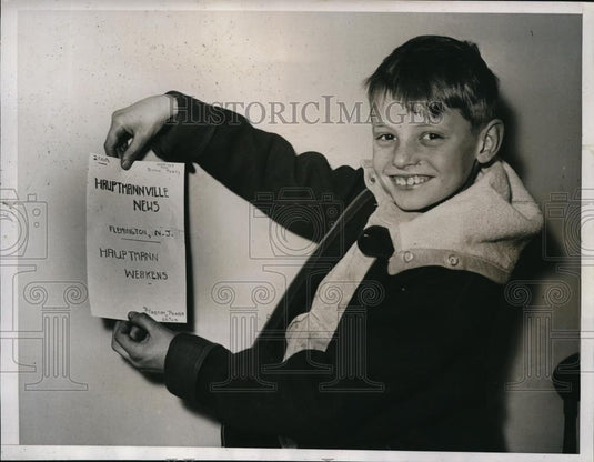 1935 Media Photo Abram Case Parker, 8, Edits & Publishes Hauptmanville News - Historic Images