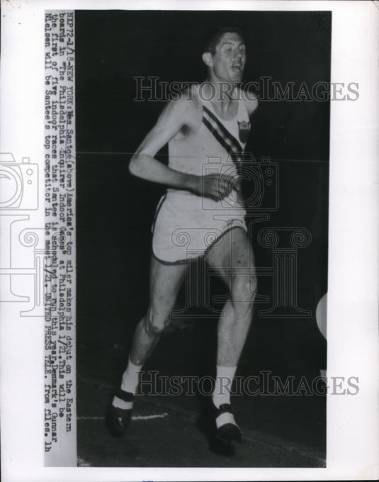 1955 Press Photo NYC Wes Santee top miler at Indoor Games - nes21106 - Historic Images