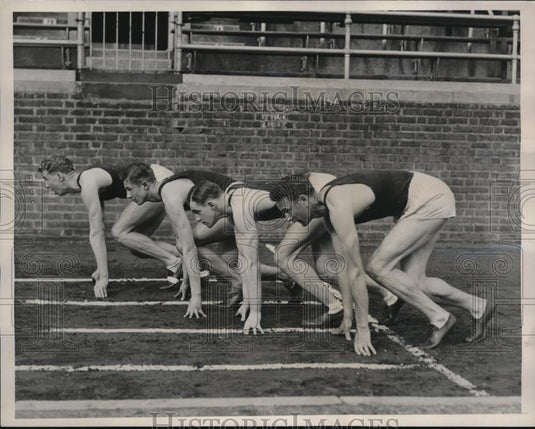 1936 Press Photo Track Men from University of Pennsylvania Edward Steele, Elwood - Historic Images