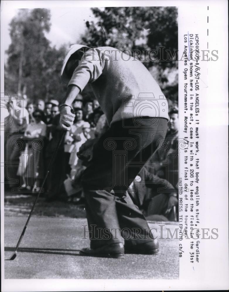 1957 Press Photo Gardiner Dickinson Leads The Field At The 31st Los Angeles Open - Historic Images