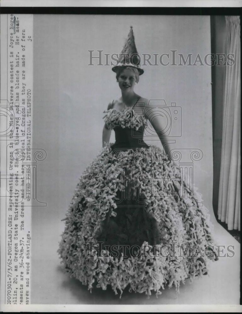 1962 Press Photo Joyce Noree Represents Oregon In Miss Universe Contest - Historic Images