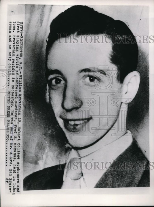 1953 Press Photo William Braverman slaying victim of murderer Fred E. McManus - Historic Images