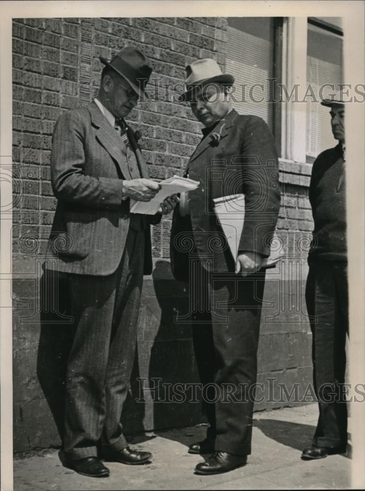 1938 Press Photo Cass Lake Minn M J Burns Federal Coordinator of Lake Statees - Historic Images