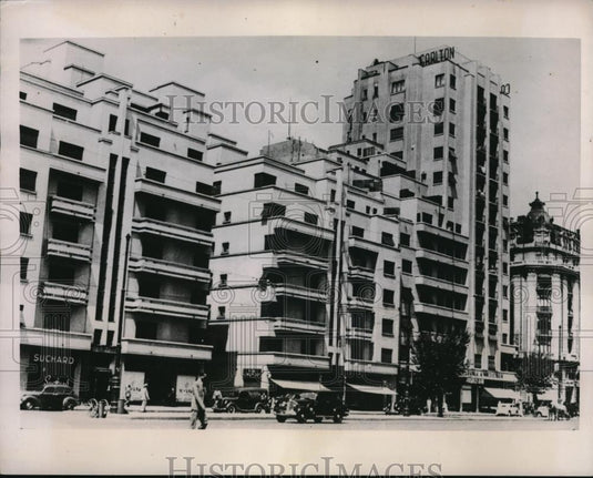 1940 Press Photo Bucharest Rumania The 11 story Carlton Building the city's - Historic Images