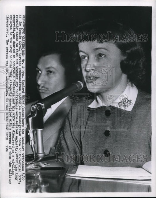 1955 Press Photo Washington Mr & Mrs Sanford Waxer lead off witnesses in Senate - Historic Images
