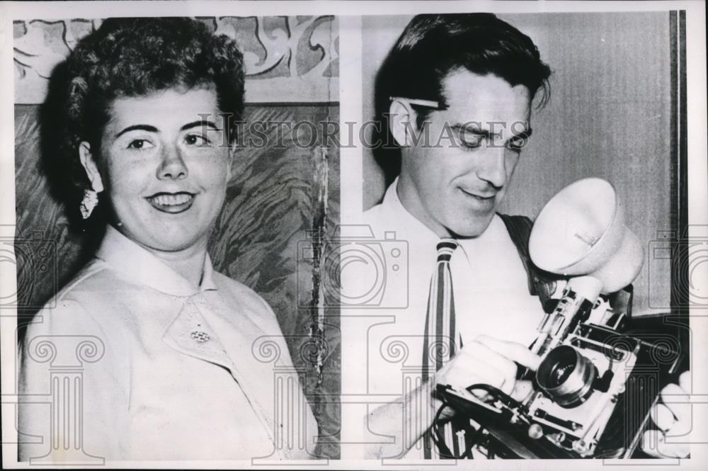 1953 Press Photo Eugene Nickerson and Georgia Manners after trial - Historic Images