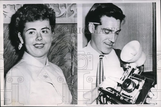 1953 Press Photo Eugene Nickerson and Georgia Manners after trial - Historic Images