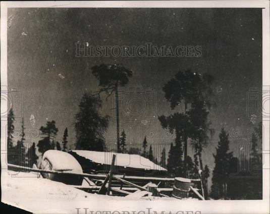 1940 Press Photo Finnish post on Northern war front at night - Historic Images