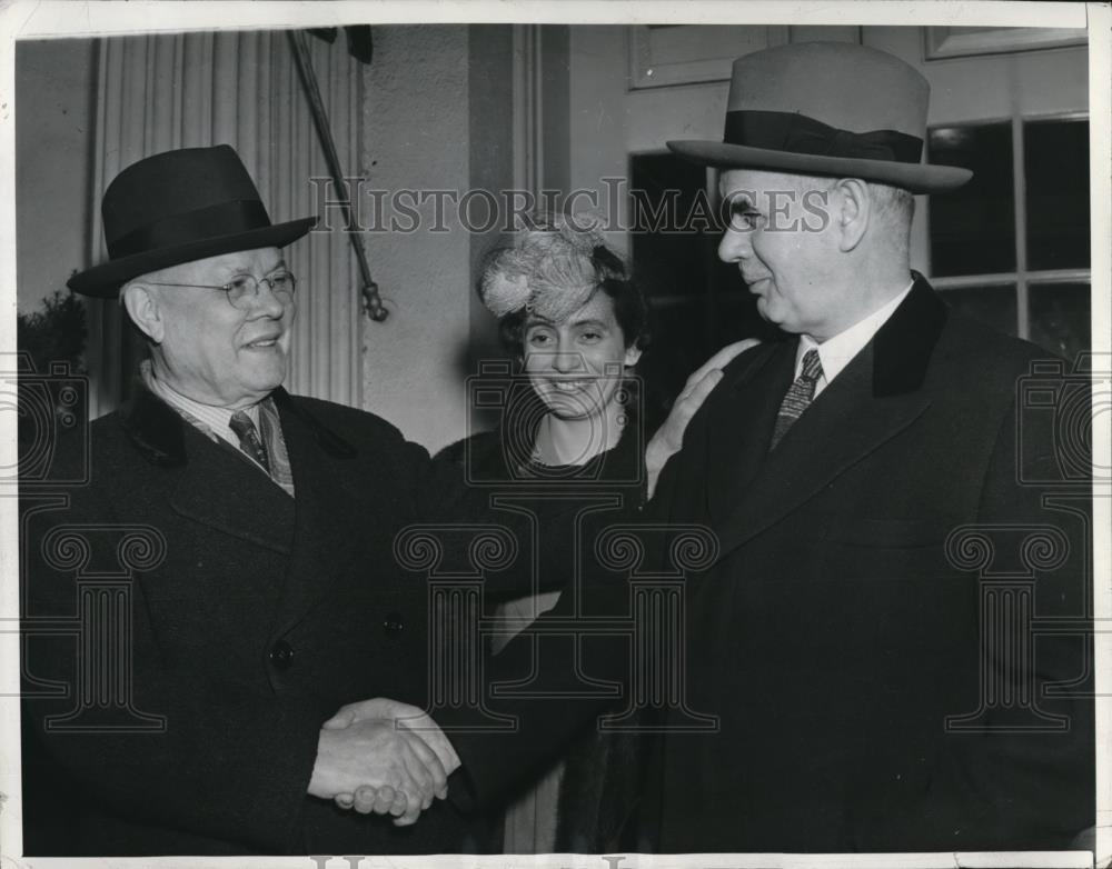 1942 Press Photo Labor Heads Discuss Production With President Roosevelt - Historic Images