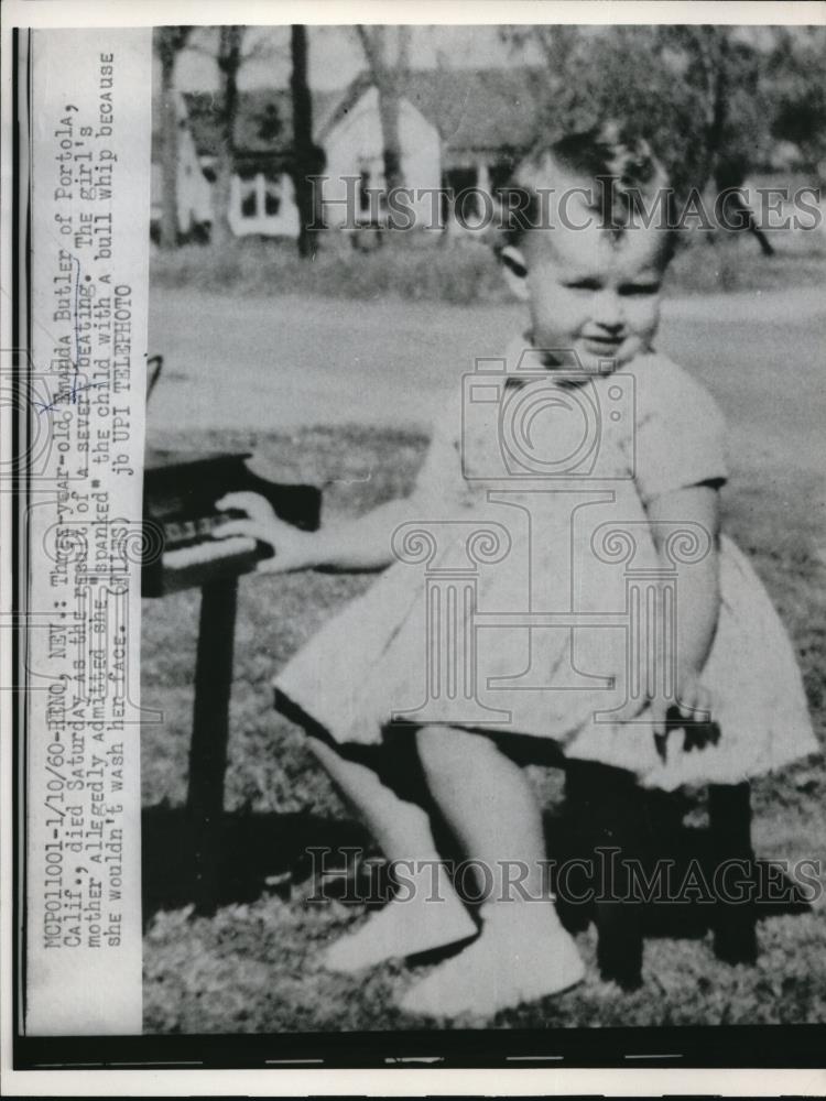 1960 Press Photo Three-year-old Emanda Butler of Portola, California - Historic Images