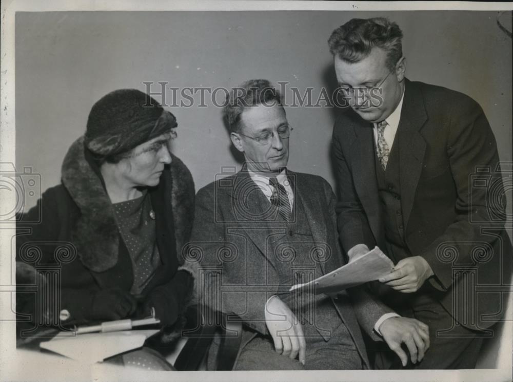 1934 Press Photo Bursine Hugh Gardner with Wife and Martin Ward, Parents of - Historic Images