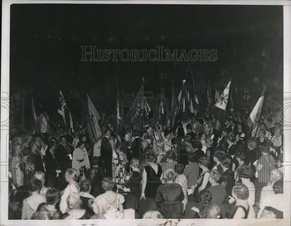 1935 Press Photo DAR meeting &amp; State flag parade in Wash DC - Historic Images