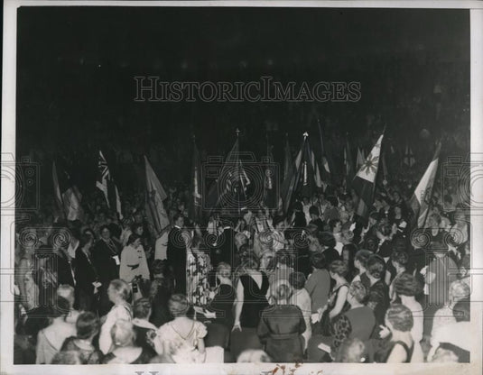 1935 Press Photo DAR meeting & State flag parade in Wash DC - Historic Images