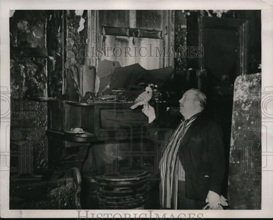 1941 Press Photo Old Cheshire Cheese, ancient London Tavern, damaged in fire - Historic Images