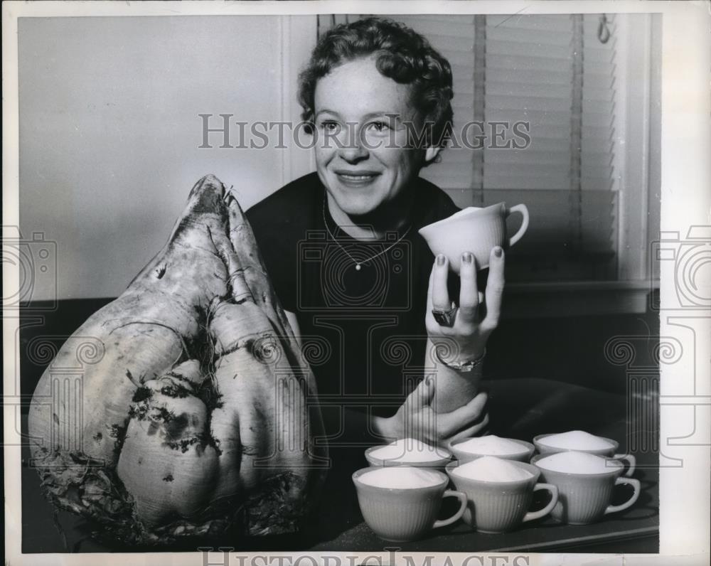 1958 Press Photo Missoula Mont Lee Backus Beets Exposed To Water Chemical - Historic Images