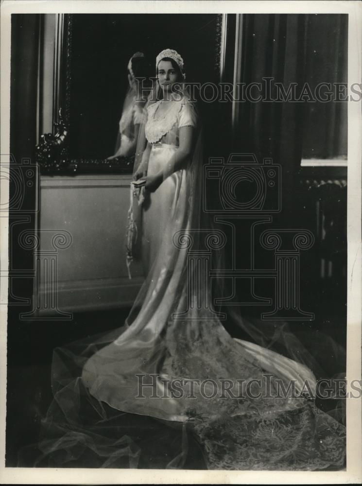 1931 Press Photo Daughter of VA Governor Suzanne Pollard in Wedding Dress/Gown - Historic Images